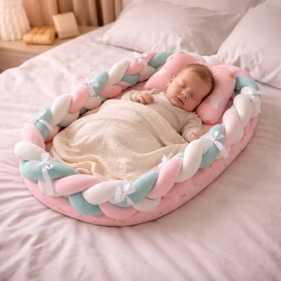 Bebe-dort-paisiblement-dans--cocon-bebe-aux-couleurs-douces