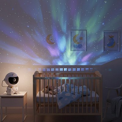 Veilleuse-projection-bebe-lumière-douce